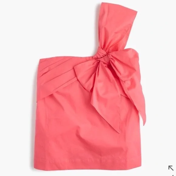 NWT J.Crew one shoulder bow top - Picture 2 of 3